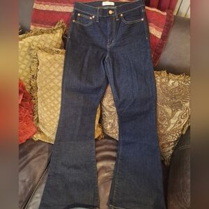 Madewell "Flea Market Flare" Dark Blue Jeans, Sz 27, 33 Inseam NWT
